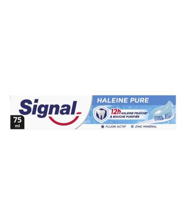 SIGNAL - Pure Breath Toothpaste - 12 hours of fresh breath - Purified mouth - 95% ingredients of natural origin - 75ml