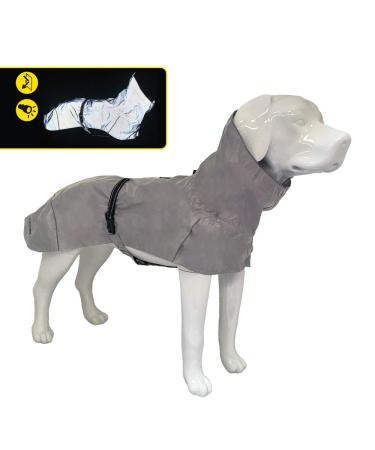 Croci hiking dog coat waterproof reflective maximum visibility thermore -regulating feed high visibility size 90 cm - 384 g gray 90 cm