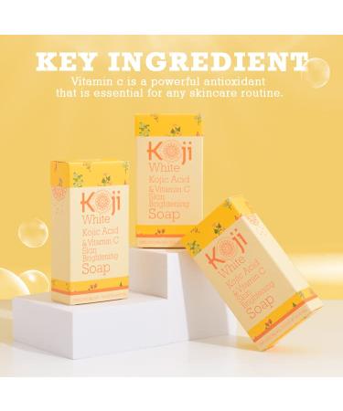 Koji White Kojic Acid & Vitamin C Skin Brightening Soap - 2 Bars, 2.82 oz - For Smooth Complexion - Face & Body - Cruelty Free - Buy Online on GoSupps.com