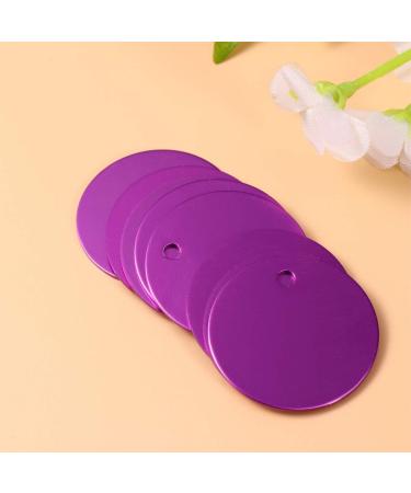Milists 25 Pieces Aluminum Alloy Blank Tags for Pets - Round DIY Traction Rope Accessories (7.5cm Purple) - Buy Online on GoSupps.com