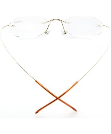 Eyekepper Titanium Rimless Round Reading Glasses - Circle Readers in Gold +2.75 | Stylish & Lightweight International Shipping - Buy Online on GoSupps.com