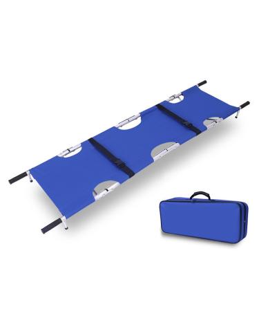 Stretcher Aluminum Alloy Two-Fold Folding Stretcher Emergency Rescue Portable Waterproof Oxford Leather Rescue Back Stretcher Ambulance Patient Transport