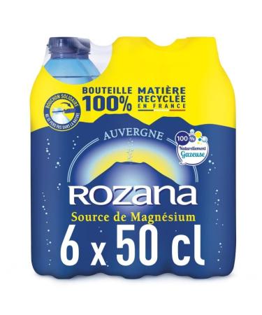 ROZANA - Eau Min rale Naturelle Gazeuse de Source - Pack de 6 bouteilles de 50cl - Id al pour tancher votre soif au quotidien. - L'Unit