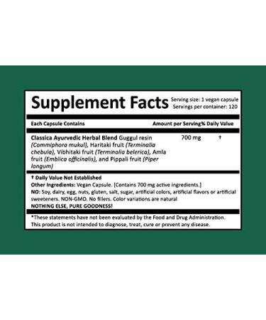 Trifala Guggul - Ayurvedic Metabolic and Detox Supplement - Buy Online on GoSupps.com