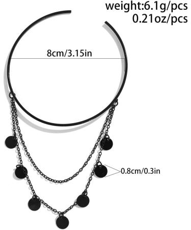 Buy Black Disc Layered Tassels Open Cuff Bangle for Women & Girls - Perfect Halloween Costume Jewelry - Buy Online on GoSupps.com