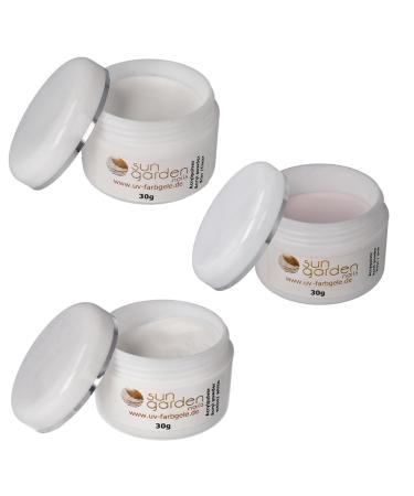 Sun Garden Acrylic Powder Set - Clear Pink & White 30g | Premium Nail Modelling Supplies for Perfect Manicures - Buy Online on GoSupps.com