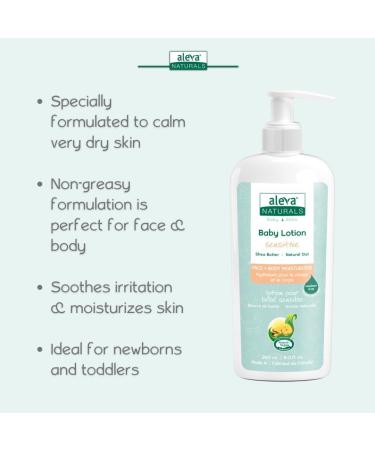 Aleva Naturals Sensitive Skin Baby Care Set for Babies with Dry Skin 2 in 1 Hair & Body Wash 200ml & Daily Soothing Moisturizer 240ml Clear - Buy Online on GoSupps.com