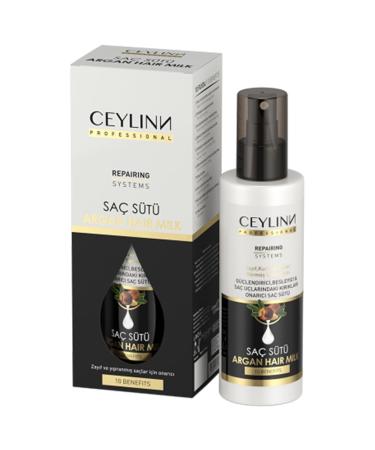 Ceylinn argan hair milk - 10 benefits - for weak dry and stressed hair - strengthening nourishing and repairing against wrinkles on the tips of the hair 150ml