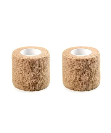 PitLite (2 Pack) 2 x 5 Yards Self Adhesive Bandages Assorted Color Breathable Cohesive Bandage Wrap Rolls Elastic Self-Adherent Tape for Stretch Athletic Sports Wrist Ankle