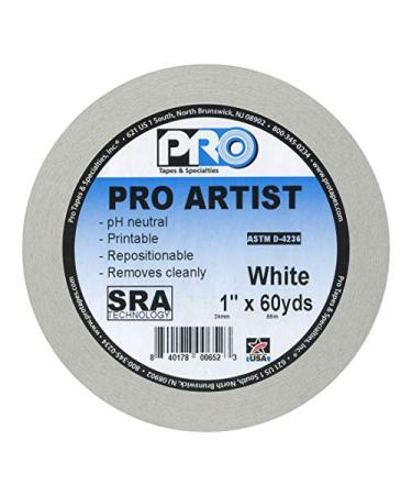 ProTapes Artist Tape Flatback Printable Paper Board 60 yds x 1 Width - White - Buy Online on GoSupps.com