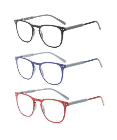 Suertree Reading Glasses 3 Pack Computer Glasses Men Women Reading Aid for Women Men Fashion Readers 2.0X JH221 3pcs Colorful 2.0x - Buy Online on GoSupps.com