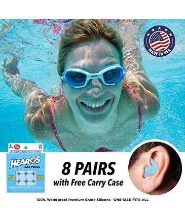 HEAROS Moldable Silicone Waterproof Swimming Earplugs - NRR 22 - 8 Pairs - Buy Online on GoSupps.com