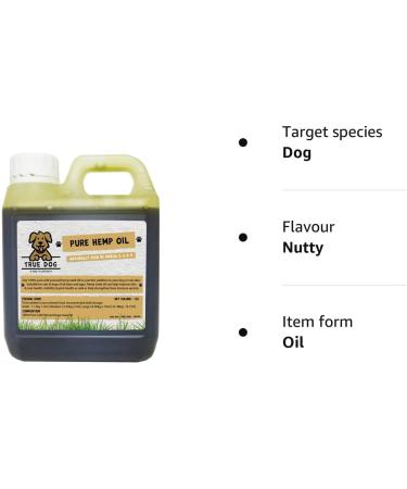 True Dog Hemp Oil for Dogs - Natural Dog & Cat Feed Supplement with omega 3 6 9 support hip joint & dog calming- 100% Pure Cold Pressed (1ltr) - Buy Online on GoSupps.com