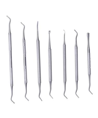 Beavorty 1 Set Manicure tools reverse curved fine tip cuticle tool metal nail pusher cuticle spoon cuticle stick pusher manicure nail trimmer dead skin remover Stainless steel Shaper major
