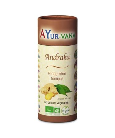 Gingembre indien bio (Andraka) AYur-vana - 60 g lules - Stimulant