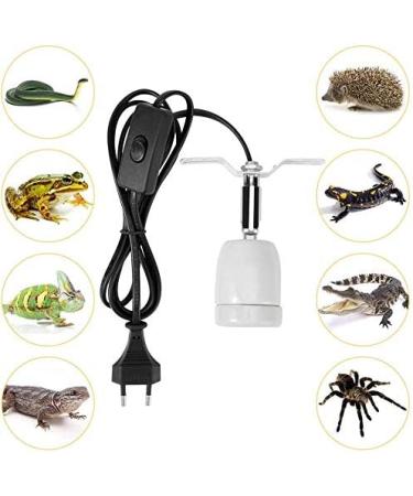 Pofet Reptile Heat Lamp Holder E27 400W - Rotatable Ceramic Heating Lamp with Switch & Clip for Lizards Turtles & Reptiles - Buy Online on GoSupps.com