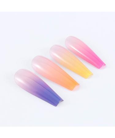 Brishow Long Ballerina False Nails - Colorful Press On Acrylic Stick On Nails for Women and Girls - Buy Online on GoSupps.com