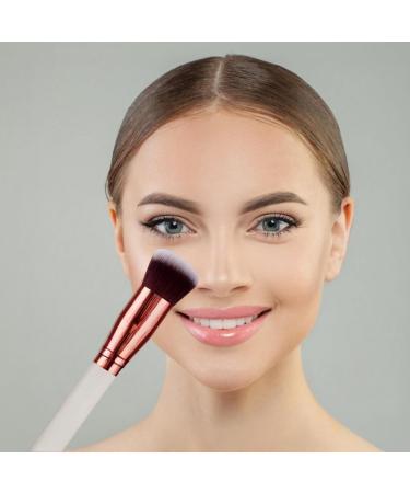 Rose Vanilla Make Up Brush Foundation Kabuki Flat Top - Perfect For Blending Liquid Cream or Flawless Powder Cosmetics - Buffing Stippling Concealer - Premium Quality Synthetic Dense Bristles! - Buy Online on GoSupps.com