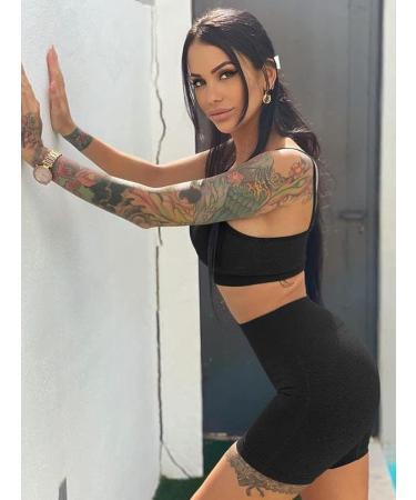 OQQ 3 Piece Women's Seamless High Waist Yoga Shorts and Leggings Set - Black/Grey/Rose - Medium - Buy Online on GoSupps.com