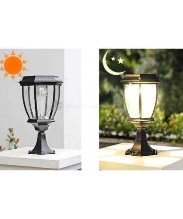 Outdoor Solar Post Light Retro Aluminum Bollard Column Lamp Garden Exterior Pillar Lamp Waterproof IP65 Fence Stigma Light - Buy Online on GoSupps.com