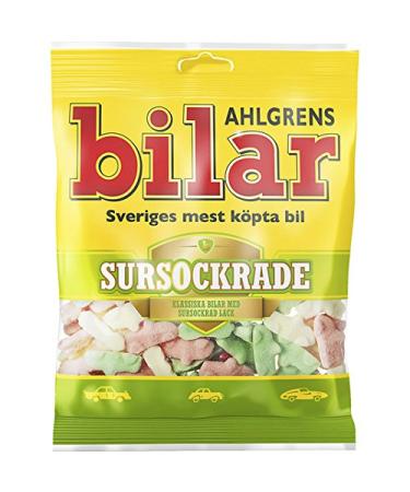 Ahlgrens Ahlgrens Bilar Soursokrade - Sour Chewy Sweet Marshmallow Cars 100g