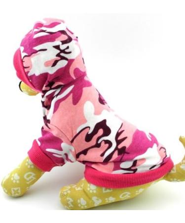 Smalllee Lucky Store Camouflage Hooded Shirt for Small Dogs | Chihuahua & Puppy Clothing | Pink Camo T-Shirt for Cats & Yorkshire Terriers (XS Mini-X) - Buy Online on GoSupps.com