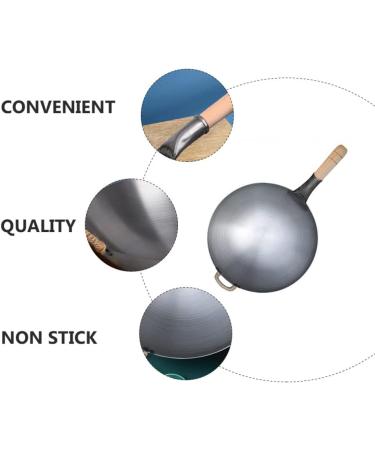 Yalych Stainless Steel Frying Pan Cooking Pan Nonstick Skillet Saute Pan with Wooden Handle Kitchen Utensil for Home Kitchen Restaurant Camping Grey 32cm Frying pan (Color : Grey Size : 61X36X9CM) 61X36X9CM Brown grey - Buy Online on GoSupps.com