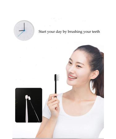 Ultra Soft Adult Toothbrush 2 Pack - Extra Soft Bristles for Sensitive Teeth - Good Cleaning Effect, Oral Gum Recession - Black+White - Buy Online on GoSupps.com