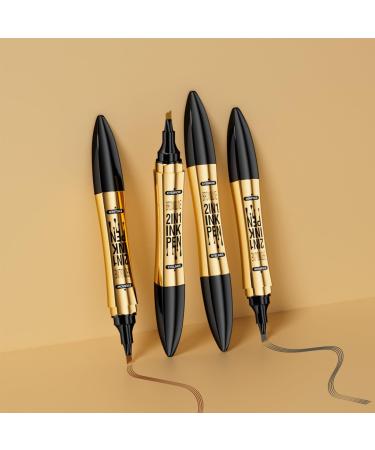 Buy Dual-Ended Microblading Eyebrow Pen - 2-in-1 Eyebrow Pencil & Eyeliner for Long-Lasting Looks (Black) | International Shipping - Buy Online on GoSupps.com