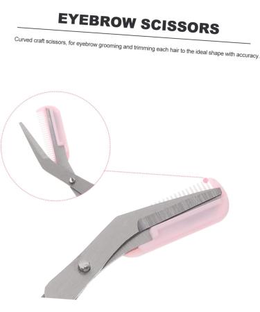 FRCOLOR Eyebrow Comb & Scissors Set - 4 Pcs Eyebrow Trimmer & Beard Shaver - Rust-Proof & Compact for Precision Grooming - Pink - Buy Online on GoSupps.com