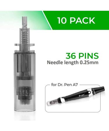 Dr. Pen Ultima A7 Replacement Cartridges (10 Pack) - 36 Pins Bayonet Slot - Disposable Parts - Buy Online on GoSupps.com