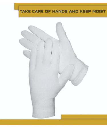 24 pieces white cotton gloves |Cotton gloves for eczema |Cotton gloves for dry hands |Moisturizing gloves for eczema - Buy Online on GoSupps.com