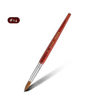 Aokitec 14 Oval Crimped Sable Acrylic Nail Brush for Polygel Application | Red Wood Handle - Buy Online on GoSupps.com