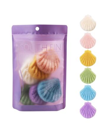 Beaupretty 6pcs Natural Konjac Facial Sponges - Reusable Shell Shape for Deep Cleansing, Exfoliating, and Massage | Face Sponge Set - Buy Online on GoSupps.com