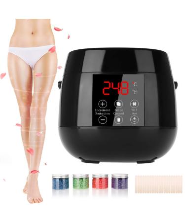 LED Wax Warmer Waxing Kit - Home Hair Removal with Adjustable Temperature Wax Heater & Four 100g Wax Beans (EU) - Buy Online on GoSupps.com