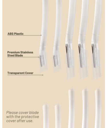 Dermaplane Razor for Women - 15 Pcs Microblade Eyebrow Razors & Face Tool | Multipurpose Dermaplaning | Transparent - Buy Online on GoSupps.com