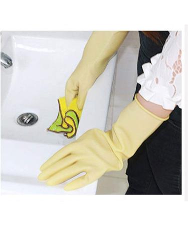 SEPTAM Cleaning Gloves Rubber gloves rubber waterproof yellow (33cm) dishwashing rubber gloves female household housework thickened labor insurance wear-resistant beef tendon beef tendon latex - Buy Online on GoSupps.com