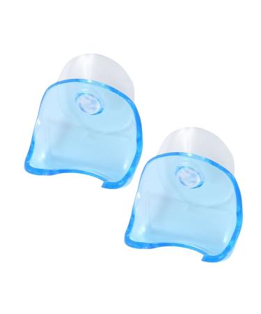 Ruilogod Plastic Household Suction Cup Shaver Razor Holder Hook 2pcs Blue