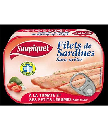 SAUPIQUET - Filets Sardines Sauce Tomate Et L gumes 100G - Lot De 4 - Offre Special