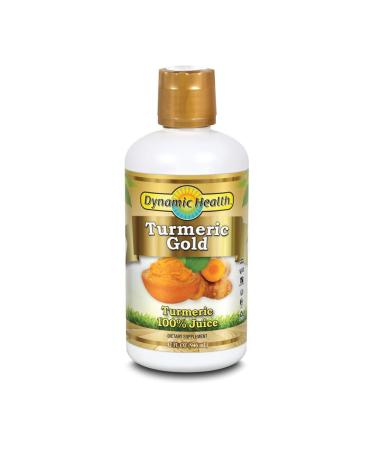 Dynamic Health Turmeric Gold | for Joint Health & Strength | Turmeric 100% Juice | No Gluten & Vegetarian | 32 oz