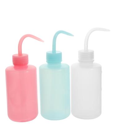minkissy 3 Pack Eyelash Cleansing Bottle 250 Ml Squeeze Bottles with Curved Mouth and Leakproof Design for Eyelash and Eyebrow Care