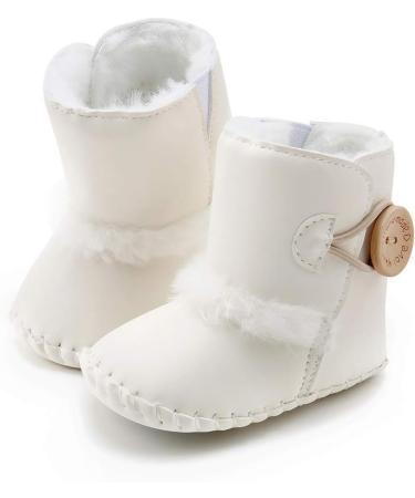 Sonsage Infant Baby Snow Boots | Anti-Skid Sole Ankle Booties | Winter Warm Crib Shoes | 12-18 Months | White - Buy Online on GoSupps.com