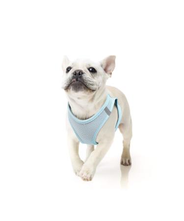 Heele dog harness dogs little dog harness anti -train breathable breast dishes no pull safety harness reflectively adjustable soft for small dogs walking training blue l