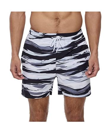Mens Swim Trunks Quick Dry Swim Shorts with Mesh Lining Funny Swimwear Bathing Suits Plus Size.S-5XL White Medium
