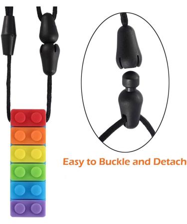Buy Sensory Chew Necklace - 2 PCs Durable Silicone Chewing Pendants for Kids | Rainbow Colored Chewing Chains - Buy Online on GoSupps.com