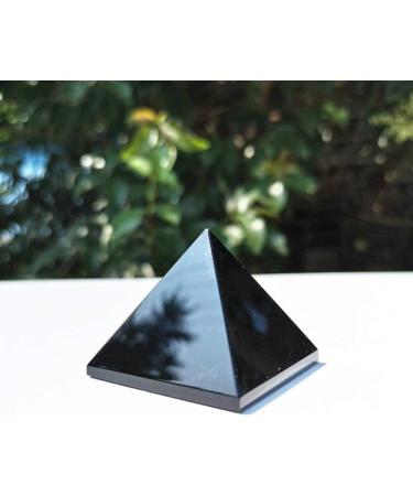 40mm Black Obsidian Pyramid Crystal Stone - Stones - Chakra Reiki Balancing - Buy Online on GoSupps.com