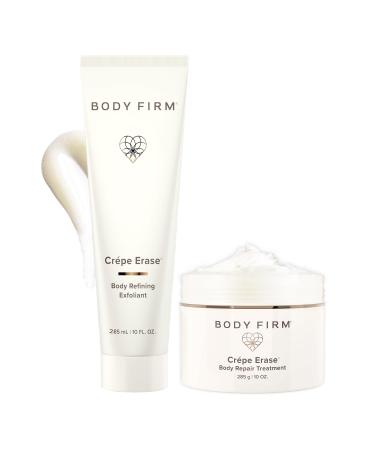 Body Firm Crepe Erase 2-Step Treatment Anti Aging Face Neck and Body Care With Aha Bha Pre-Exfoliator & Firming Cream Hydration & Collagen Support Gentle Skin Care for Women 10 Oz