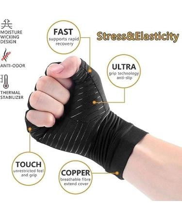 Shop Arthritis Gloves | Copper Infused Compression Gloves for Pain Relief - Fingerless Design - Buy Online on GoSupps.com