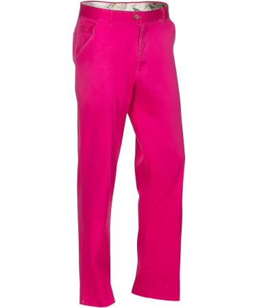Royal & Awesome Men's Pink Golf Chino Pants - 38W x 32L Slim Fit Casual Pants - Buy Online on GoSupps.com