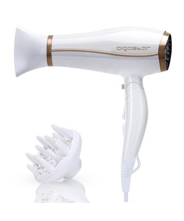 Aigostar Luna Professional Hair Dryer 2200W Negative Ion 2 Speed 3 Temperature Levels + Cold Air Button Folding Handle